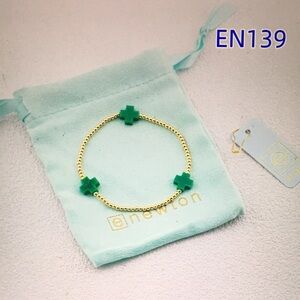 Newton Gold Bracelet with Green Accents